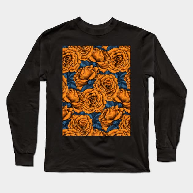 Orange roses Long Sleeve T-Shirt by katerinamk